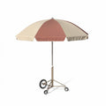 Parasol déporté avec roues en métal couleur beige et rose 200 x 200 x 250cm