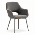 Chaise moderne en tissu gris avec structure en métal argenté 50 x 55 x 80cm