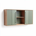 Meuble murale en bois avec portes vertes dimensions 120 x 30 x 40cm