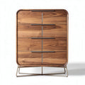 Commode en bois de noyer avec six tiroirs dimensions 80 x 45 x 100cm
