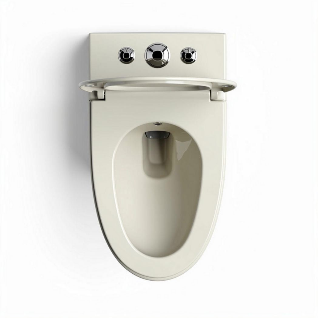 Wc suspendu céramique beige avec chasse d'eau 70 x 40 x 40cm