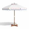 Parasol en tissu rayé avec structure en bois 240 x 240 x 250 cm