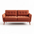 Canapé en tissu orange 180 x 90 x 85cm avec accoudoirs en bois